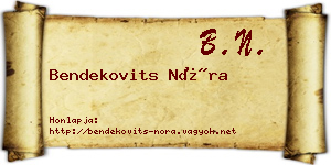 Bendekovits Nóra névjegykártya
